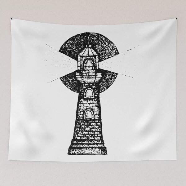 Item preview, Dotwork Outpost Lighthouse designed and sold by Anna_leni.