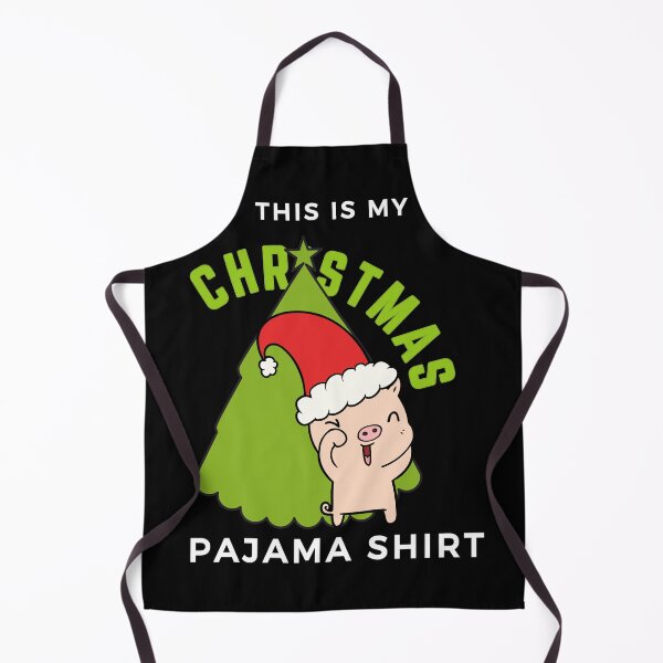 Item preview, This Is My Christmas Pajama Shirt pig and tree Black designed and sold by Rainbows Rock.