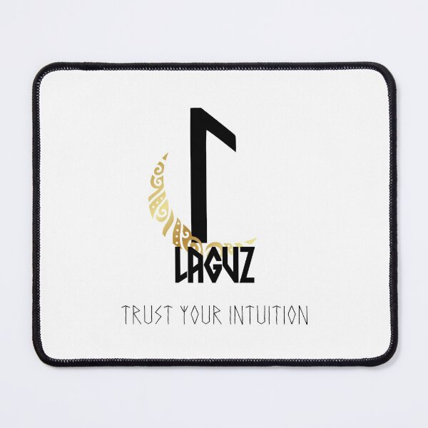 Item preview, Elder Futhark "LAGUZ" Rune with Crescent Moon designed and sold by LilysGoodies.