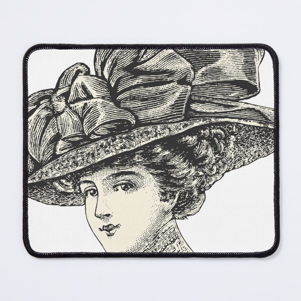Item preview, An elegant lady wearing a large hat - vintage engraved illustration - Catalog of a French department store - Paris 1909 designed and sold by yassineddy.