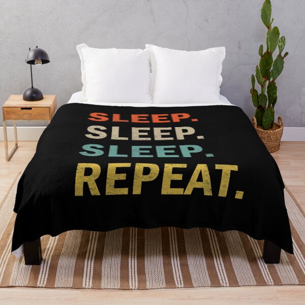 Item preview, sleep repeat funny vintage gift for sleepy somnolent designed and sold by TeeHDesigner.