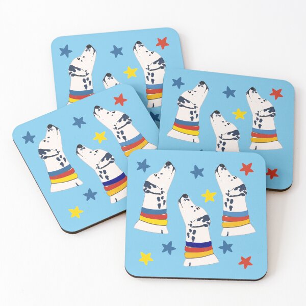 Item preview, Dalmatian Dogs - Cute White and Blue Animal Illustration Pattern designed and sold by TheRainbowRoom.