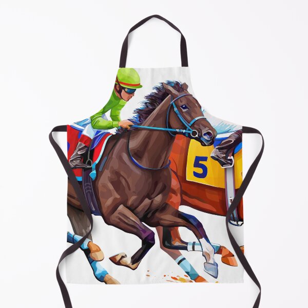 Item preview, Two racing horses in competition. Hippodrome. Hippodrome. Cross the race track. The horse riding. Vector illustration. Derby. Isolated on white background designed and sold by yassineddy.