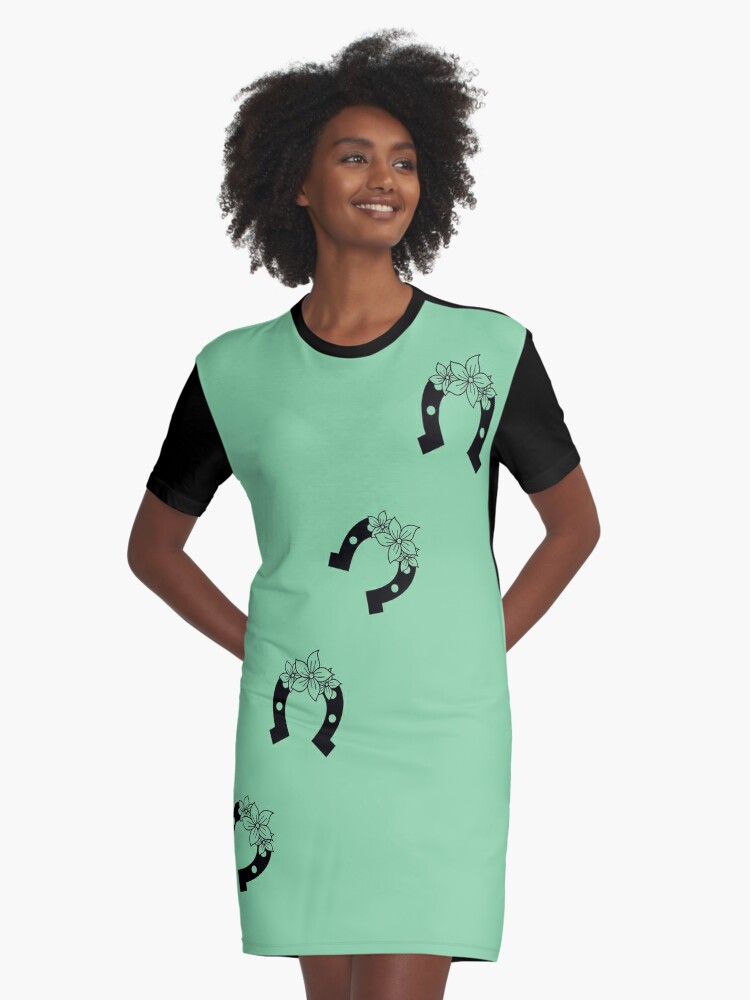 Lucky Horseshoe Track | Graphic T-Shirt Dress