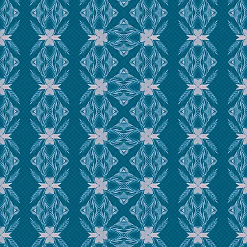 Artwork thumbnail, Blue Floral Aztec Patterns by TheSharpService