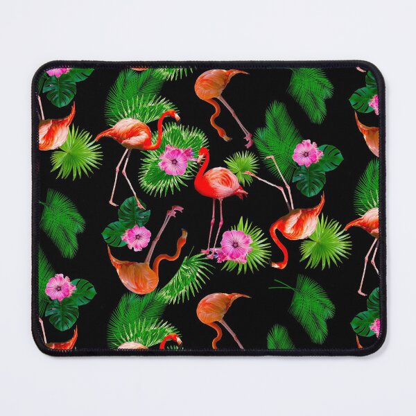 Item preview, Pink Flamingo Tropical Flower Pictures Pattern designed and sold by PinkPandaDesign.