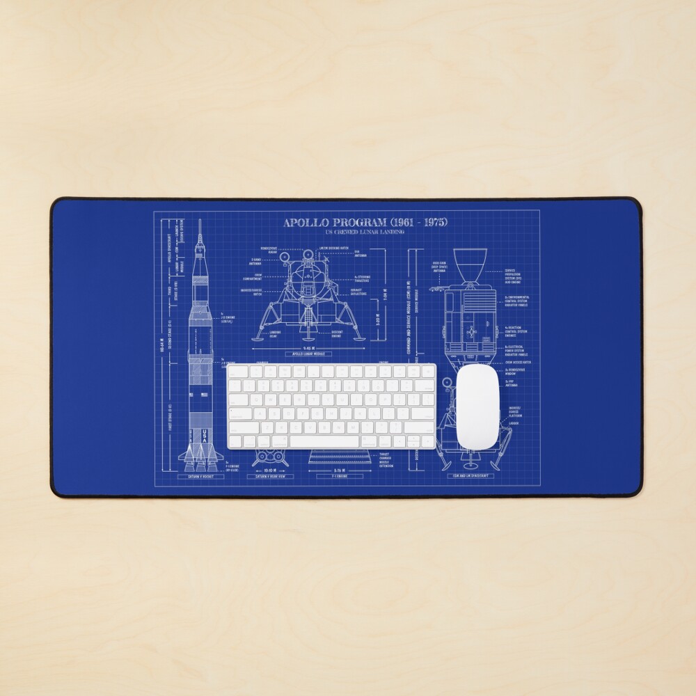 Apollo Program (1961 - 1975) Blueprint Mouse Pad