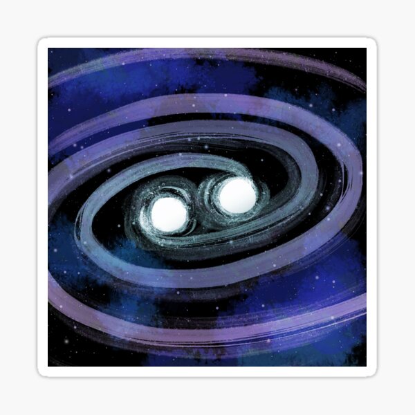 Colorful Neutron Star Collision, space art Sticker