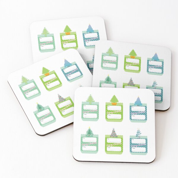 Item preview, Christmas Trees Gift Tags Sticker Pack designed and sold by pixelspantry.