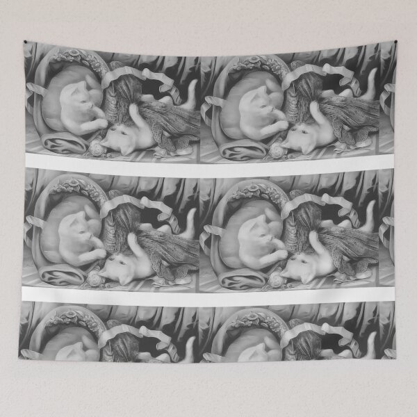 Item preview, Gatos brancos em preto e branco designed and sold by Art Store Stickers.