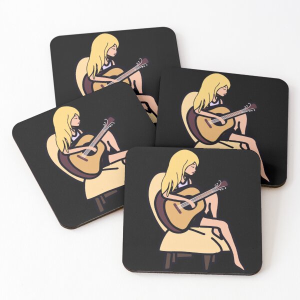 Item preview, Blonde girl with acoustic guitar  designed and sold by Mermaidssparkle.