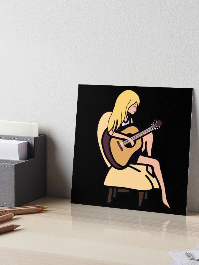 Impression rigide for Sale avec l'œuvre « Fille avec art numérique de  guitare. Fille animée. Jolie fille » de l'artiste DO-artbyDeliaO