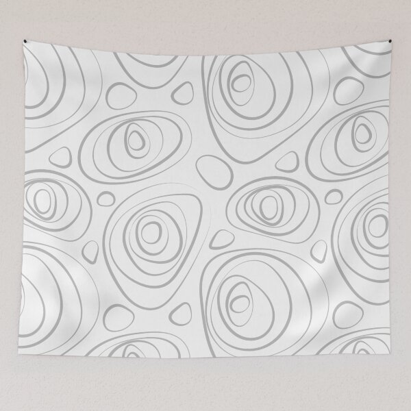 Item preview, Gray and White Wacky Retro Circle Pattern Pairs Dulux 2022 Popular Colour Chic Shadow - Color Trends designed and sold by ColorOfTheYears.