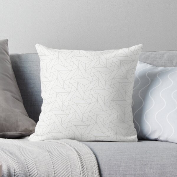 Off White and White Abstract Mosaic Shape Pattern Pairs Dulux 2022 Popular Colour Letters Unread - Color Trends Throw Pillow