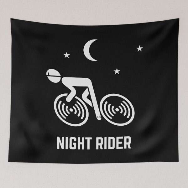 Artikelvorschau, Night Rider (Rennradfahrer / Rennrad / Fahrrad / White) entworfen und verkauft von Roderix.