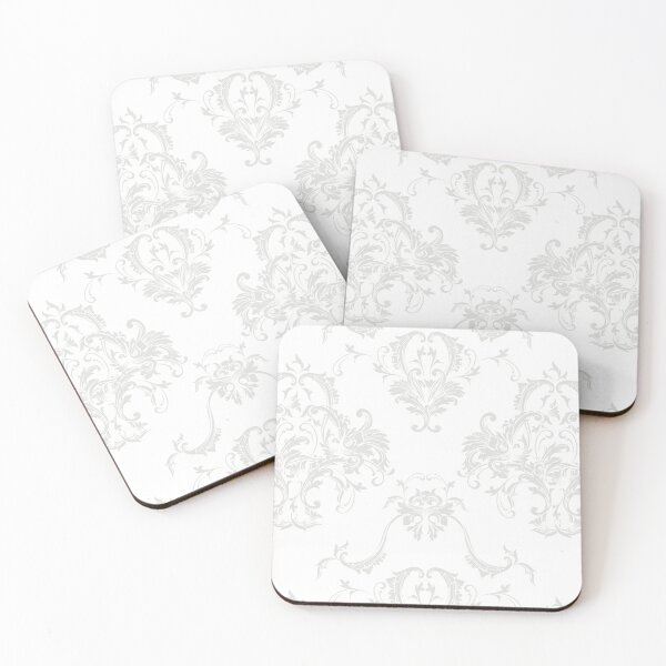 Item preview, Off White and White Damask Scroll Baroque Pattern Pairs Dulux 2022 Popular Colour Letters Unread - Color Trends designed and sold by ColorOfTheYears.