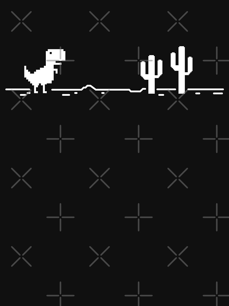 Disover T-Rex Dino Cactus Offline - offline (negative) | Essential T-Shirt 