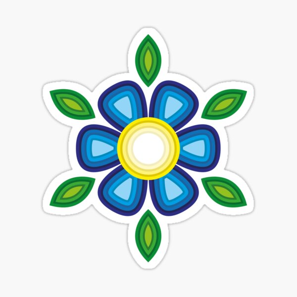 Blue Flower Sticker