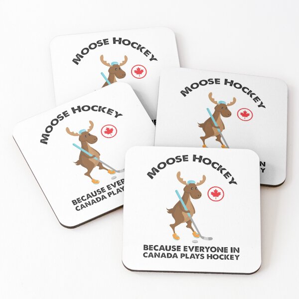 Item preview, Moose Playing Hockey, Canadians Love Hockey designed and sold by SportyDogShop.