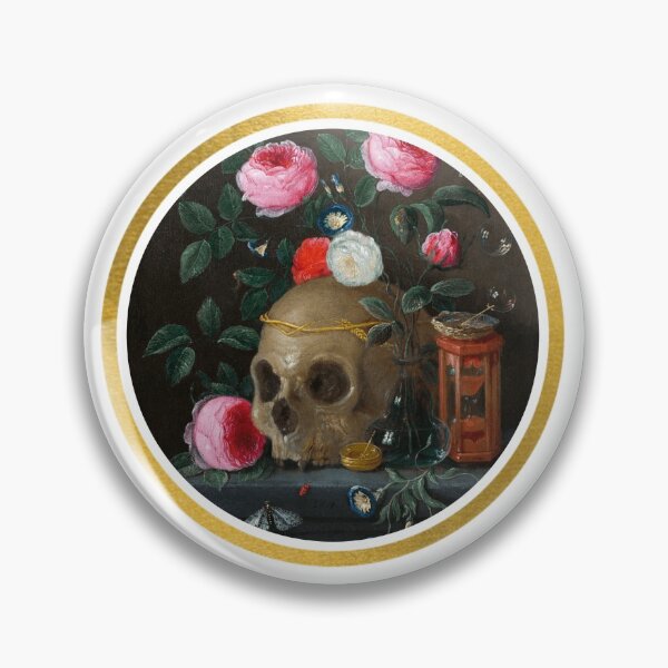 Item preview, Vanitas Still Life (ca.1665–1670) by Jan van Kessel - golden round frame designed and sold by Mechanical-Artt.