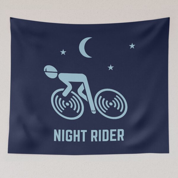 Artikelvorschau, Night Rider (Rennradfahrer / Rennrad / Fahrrad / Skyblue) entworfen und verkauft von Roderix.