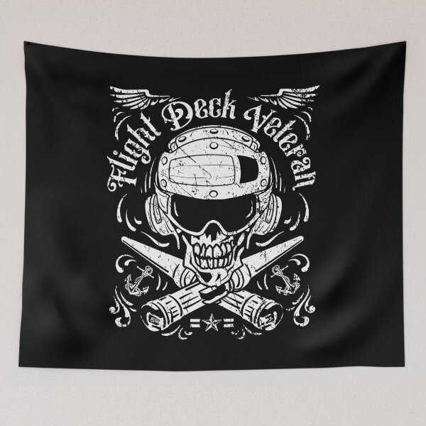 Item preview, Naval Aviation Flight Deck Veteran Skull Vintage Distressed designed and sold by hobrath.
