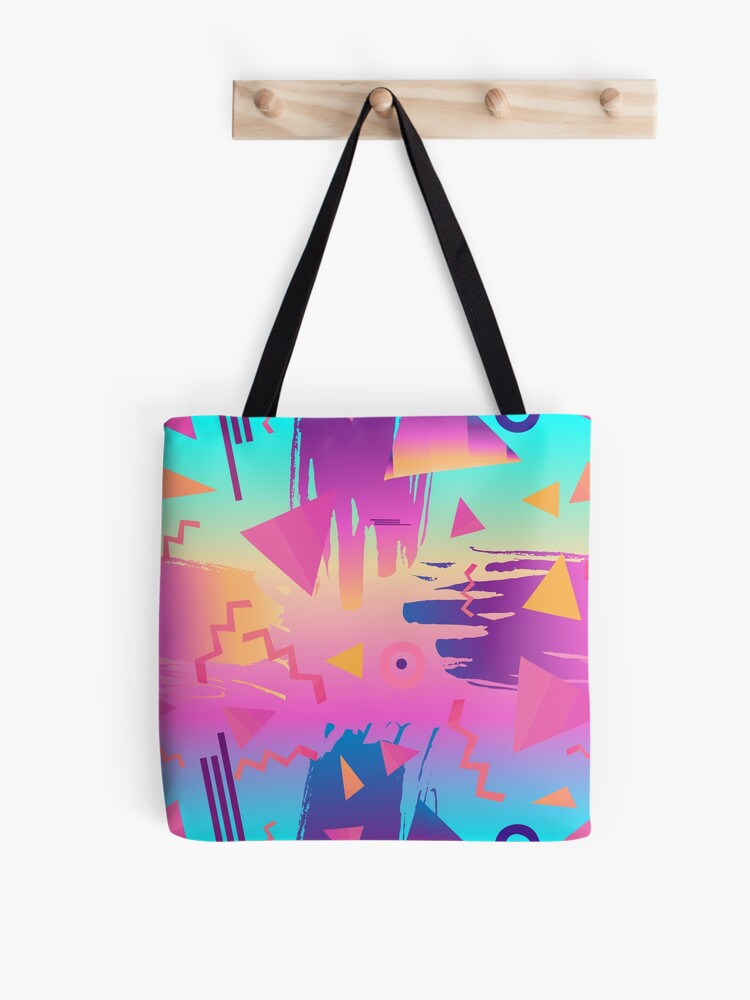 Retro vintage 80s or 90s fashion style abstract pattern Tote Bag by Varvara  Gorbash