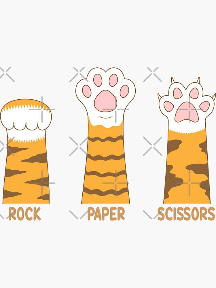 Rock Paper Scissors Cat Paws Badge Reel Funny Cat Paws Badge