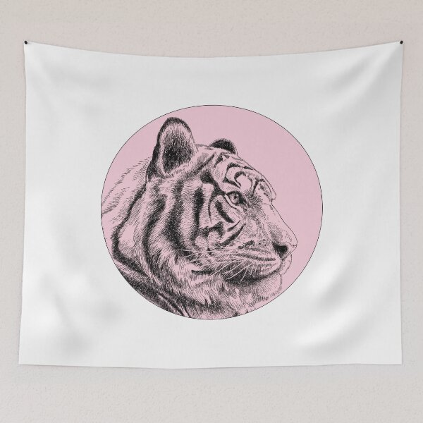 Item preview, Haute Leopard Pink Tiger Engraved illustration designed and sold by HauteLeopard.
