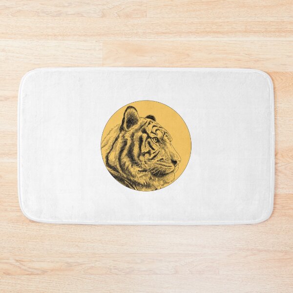Item preview, Haute Leopard Yellow Tiger Engraved illustration designed and sold by HauteLeopard.