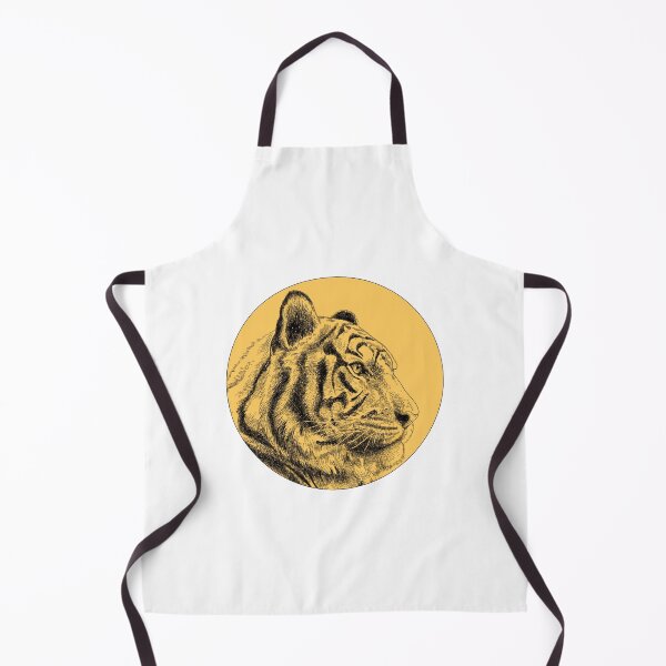 Item preview, Haute Leopard Yellow Tiger Engraved illustration designed and sold by HauteLeopard.