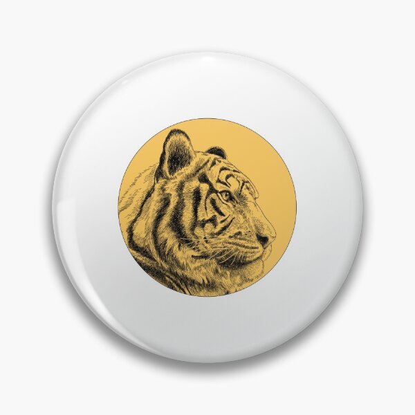 Item preview, Haute Leopard Yellow Tiger Engraved illustration designed and sold by HauteLeopard.