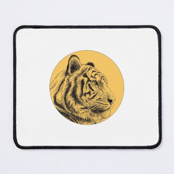 Item preview, Haute Leopard Yellow Tiger Engraved illustration designed and sold by HauteLeopard.