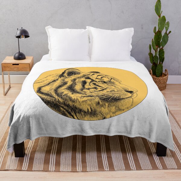 Item preview, Haute Leopard Yellow Tiger Engraved illustration designed and sold by HauteLeopard.