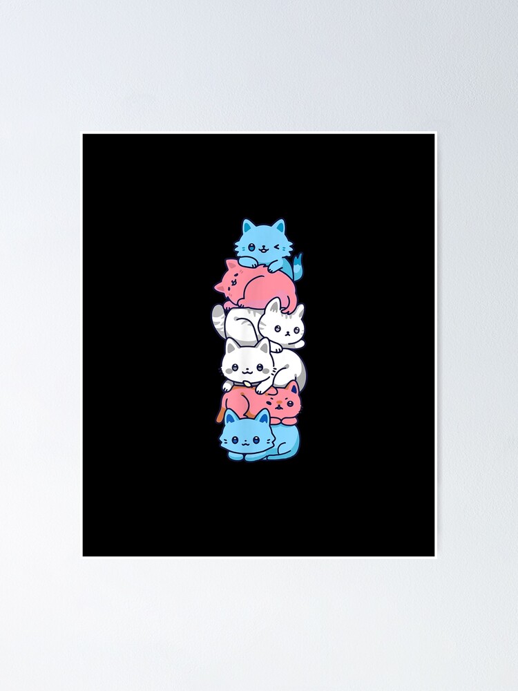 Transgender Pride Cat Lgbt Trans Flag Cute Cats Pile Poster For Sale By Zoewalkerphoto 0581