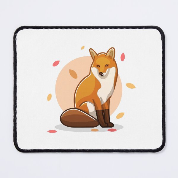 Item preview, Happy autumn fox with falling leaves fall 2021 minimalistic warm colorful illustration  designed and sold by ArendDesigns.