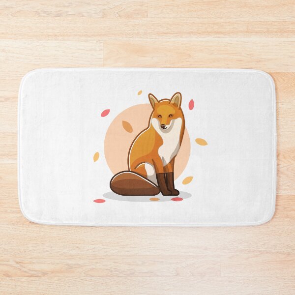 Item preview, Happy autumn fox with falling leaves fall 2021 minimalistic warm colorful illustration  designed and sold by ArendDesigns.
