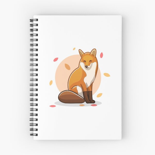 Item preview, Happy autumn fox with falling leaves fall 2021 minimalistic warm colorful illustration  designed and sold by ArendDesigns.