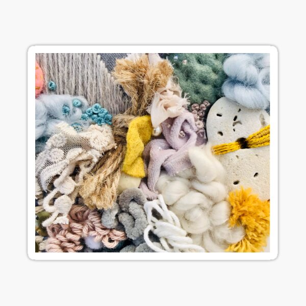 Abstract textile fibre embroidery art Sticker