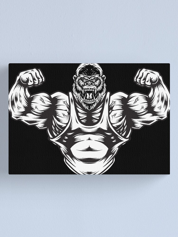 Retro Strong Fitness Beast Wallpaper Print Art Painting Gym Decor