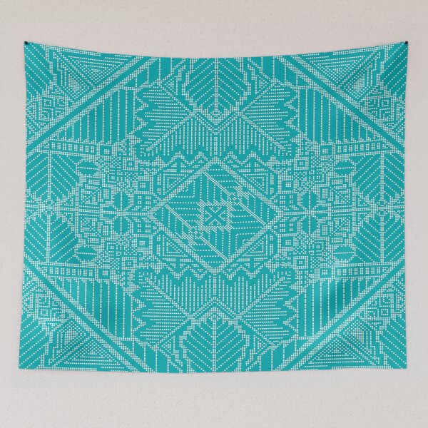 Aperçu de l'œuvre Teal Botanical Dots créée et vendue par Carolina Diaz.