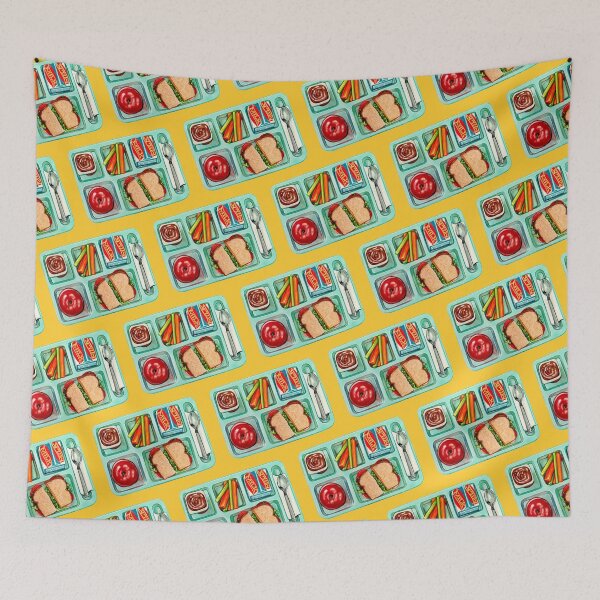 Item preview, School Lunch Pattern - Yellow designed and sold by Kelly  Gilleran.
