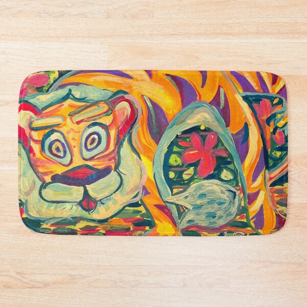 Item preview, Vibrant Tiger in Jungle, gouache designed and sold by Alexia Faye.