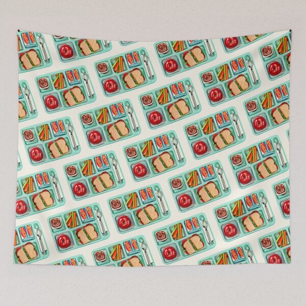 Item preview, School Lunch Pattern - White designed and sold by Kelly  Gilleran.