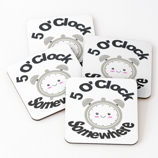 Item preview, Five O'clock Somewhere -  Celebrate Cocktail or Happy Hour Kawaii Alarm Clock designed and sold by davidmurtagh.