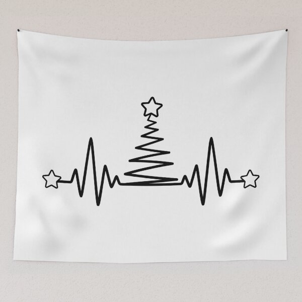 Item preview, Christmas tree heartbeat line. designed and sold by CozyGraphicShop.