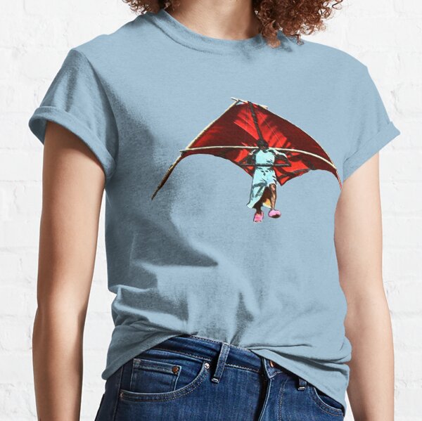 Großer roter Vogel mit rosa Fuzzy-Füßen Classic T-Shirt