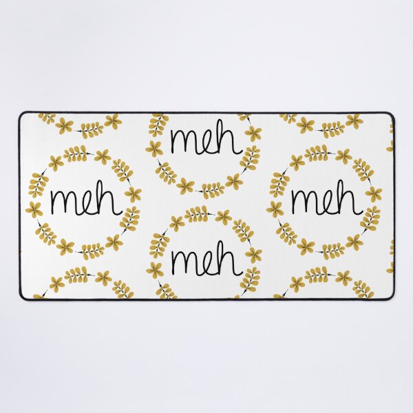 Meh Retro Floral Wreath Desk Mat