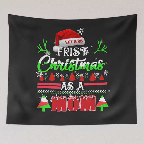 Aperçu de l'œuvre First Christmas As a Mom Shirt Santa Hat Ugly Xmas 2021 créée et vendue par Christmas222.