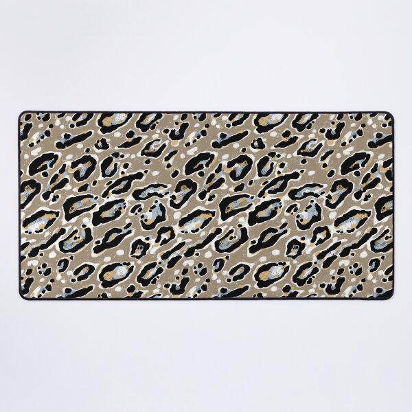 Ocelot Animal Print Beige Desk Mat